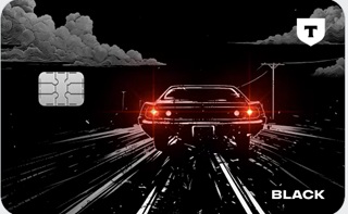 Светящаяся карта Black Т-Банка с автомобилем и подсвеченными фарами