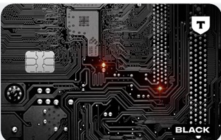 Карта Black Т-Банка с изображением платы, на которой мигают контакты