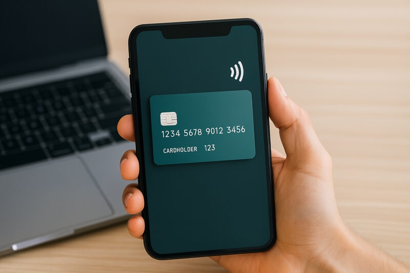 Виртуальная карта на экране смартфона для бесконтактной оплаты